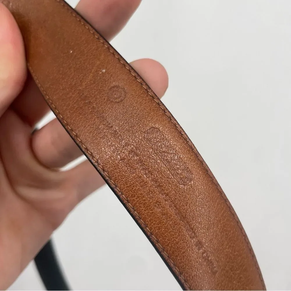 Coach Black Leather Belt with Gold Buckle